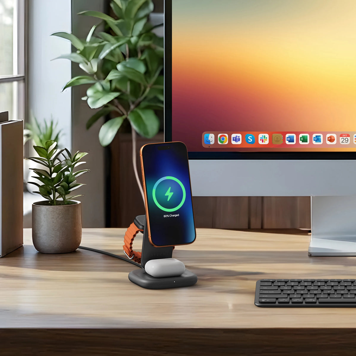 Satechi 3-in-1 Foldable Charging Stand: Qi2 25W Speed, Anywhere