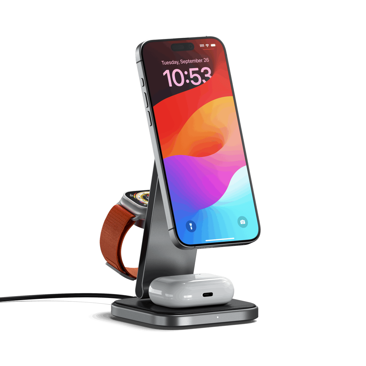 3-in-1 Foldable Qi2 Wireless Charging Stand Satechi Europe & Americas