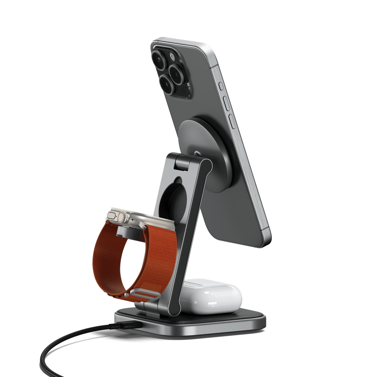 Station de charge sans fil pliable Qi2 3-en-1