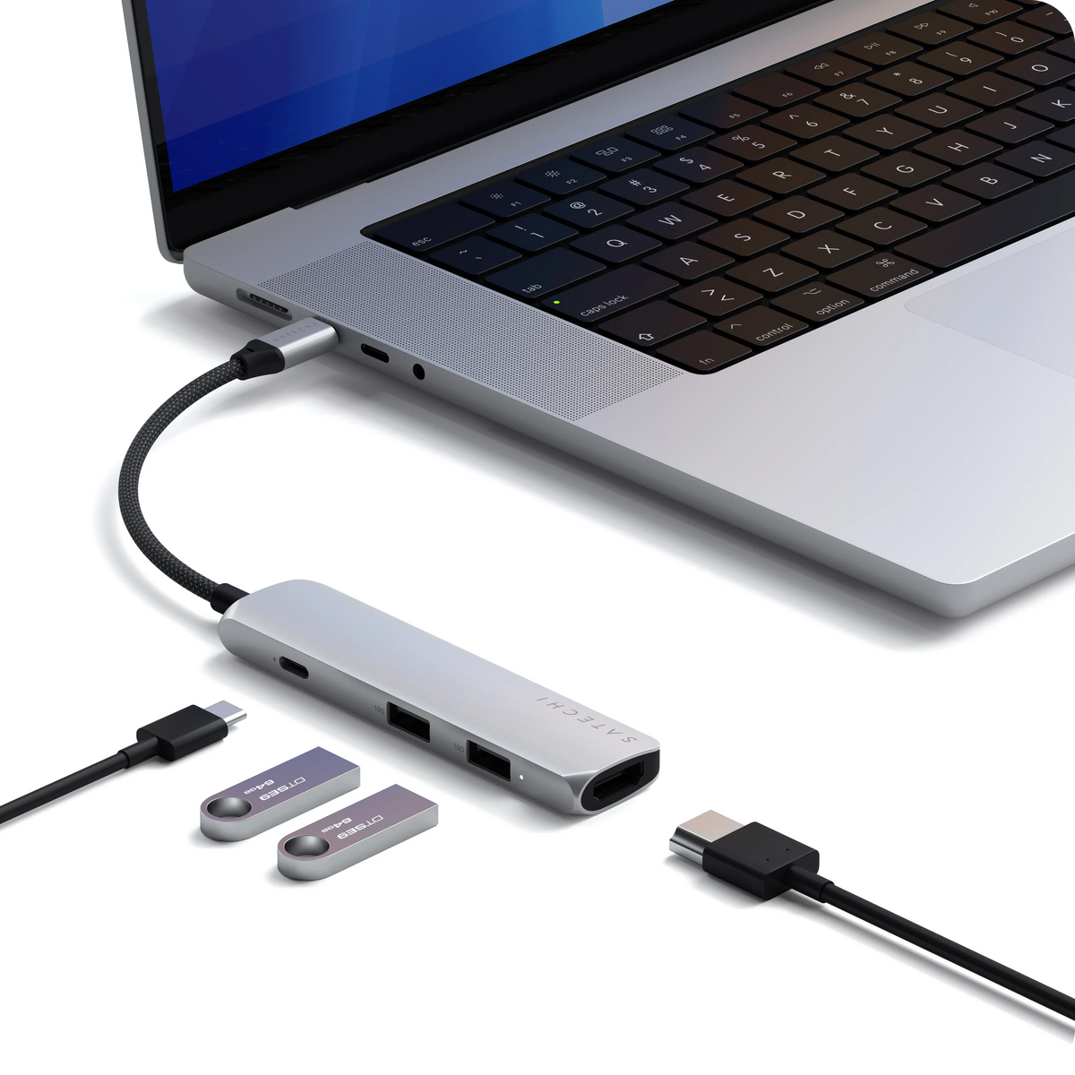 4-in-1 Slim Multi-Port Adapter 4K Satechi Silver