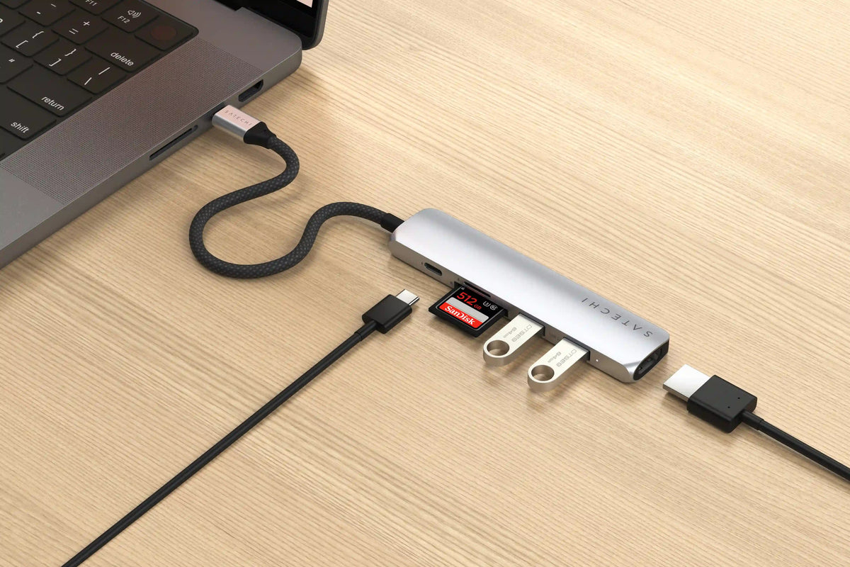  6-in-1 USB-C Slim Multi-Port Adapter Satechi Silver