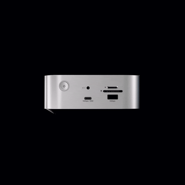 Gif of the Thunderbolt 5 CubeDock™ with SSD Enclosure fan and how air is filtered through to cool dock. 