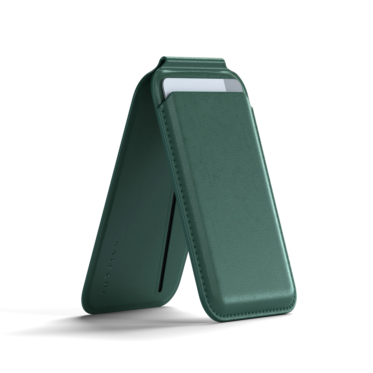 Vegan-Leather Magnetic Wallet Stand Satechi Orange limited edition Forest Green