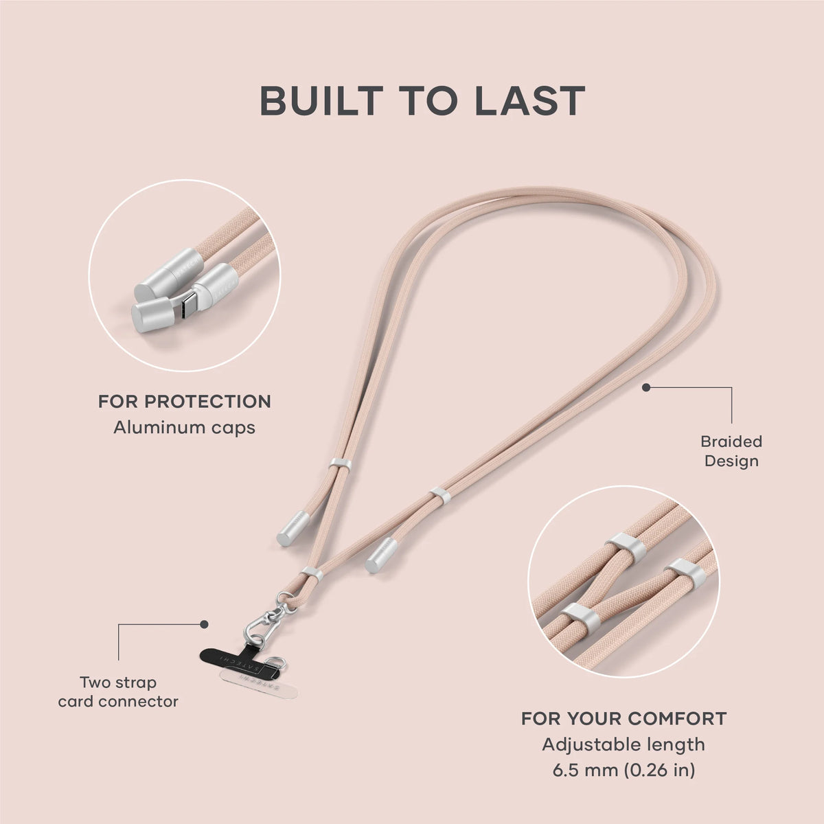 OntheGo™ USB-C Lanyard Cable Satechi Desert Rose