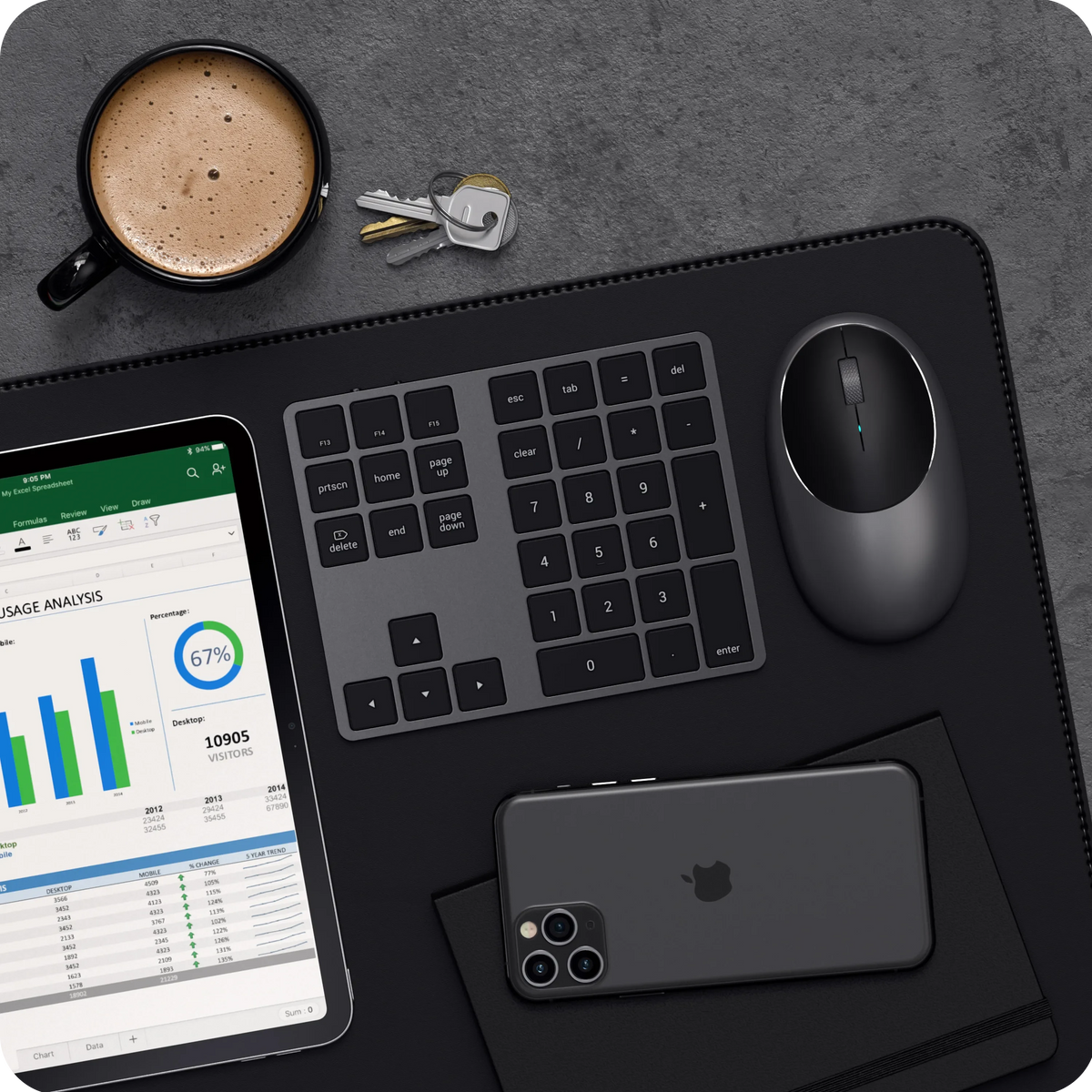 Bluetooth Extended Keypad Keypads Satechi Space Gray