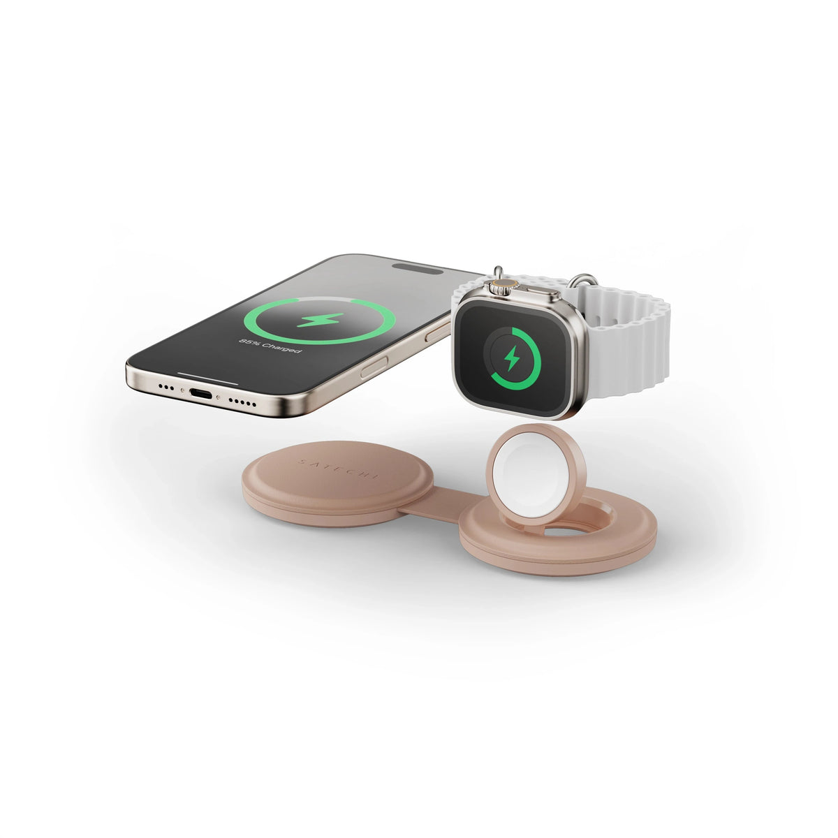 OntheGo™ 2-in-1 Charger Satechi Desert Rose