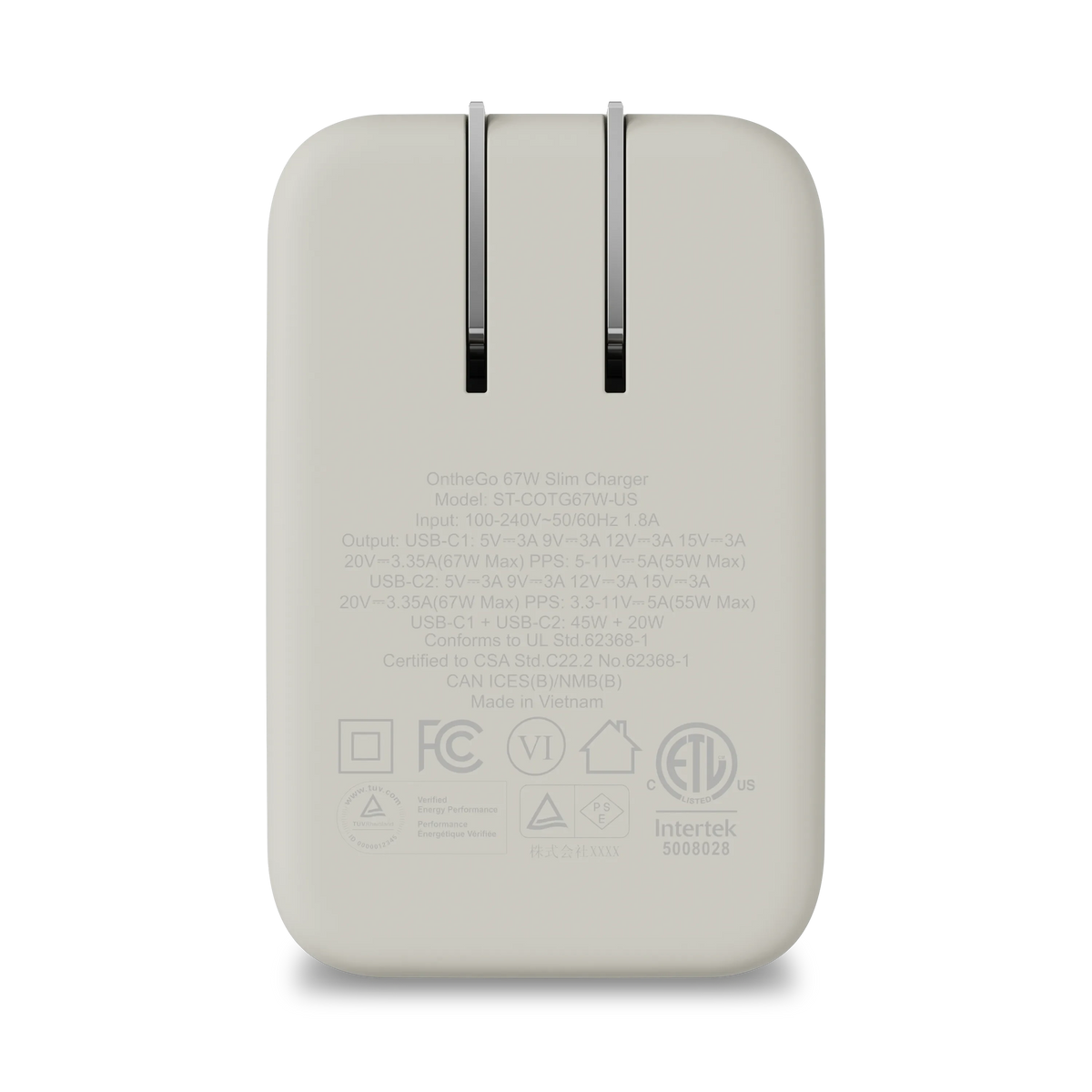 OntheGo™ 67W Slim Wall Charger Satechi Sand