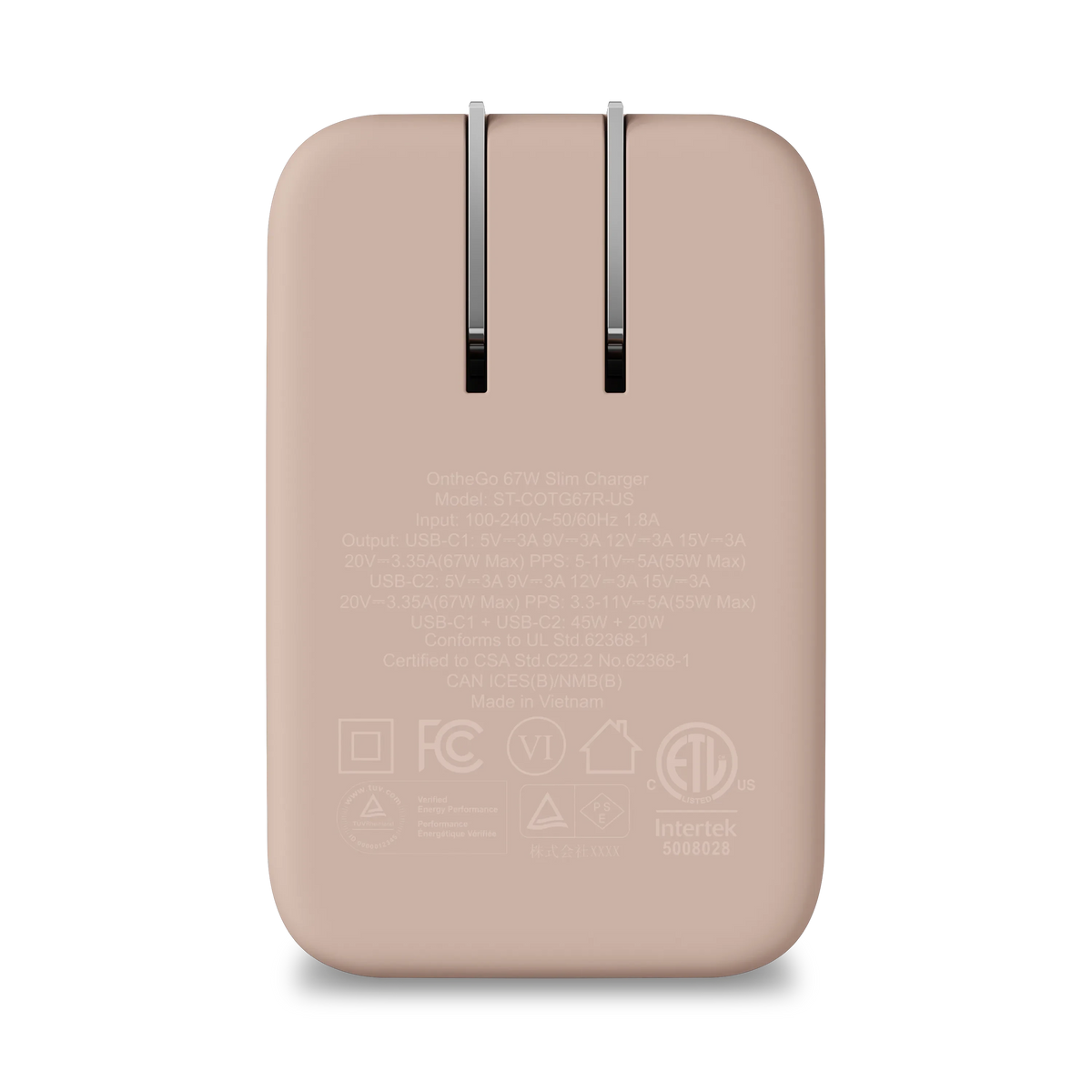OntheGo™ 67W Slim Wall Charger Satechi Desert Rose