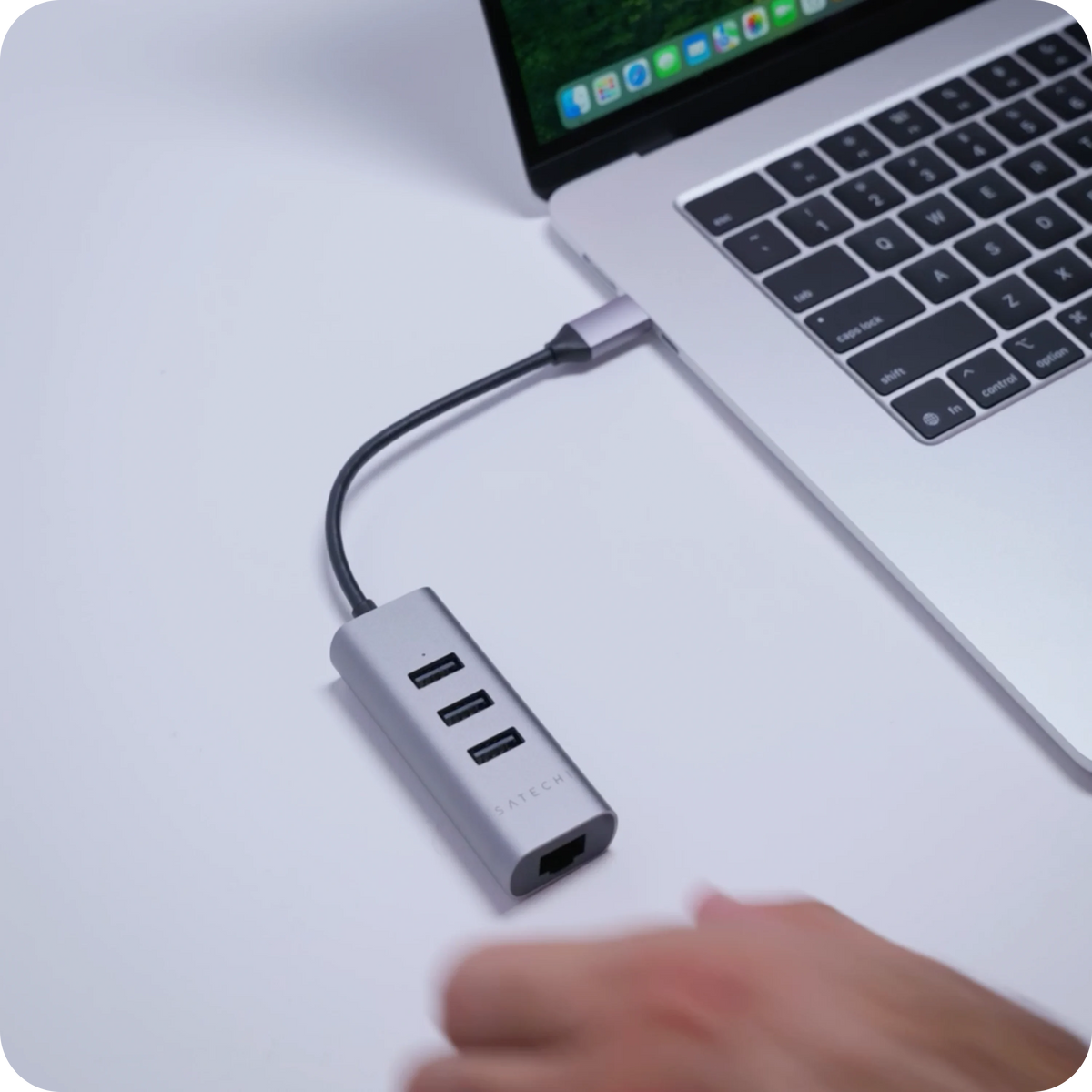 Type-C 2-in-1 USB Hub with Ethernet Satechi Space Gray