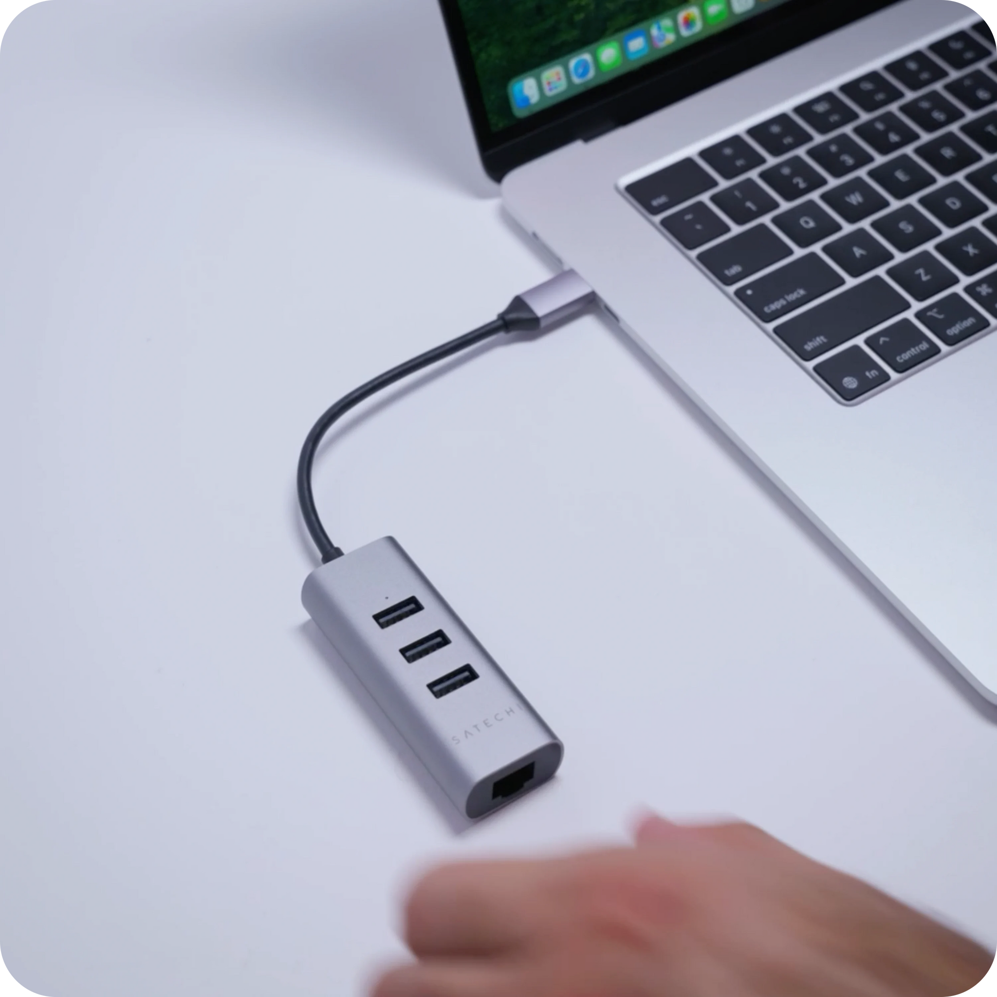 Type-C 2-in-1 USB Hub with Ethernet Satechi Space Gray