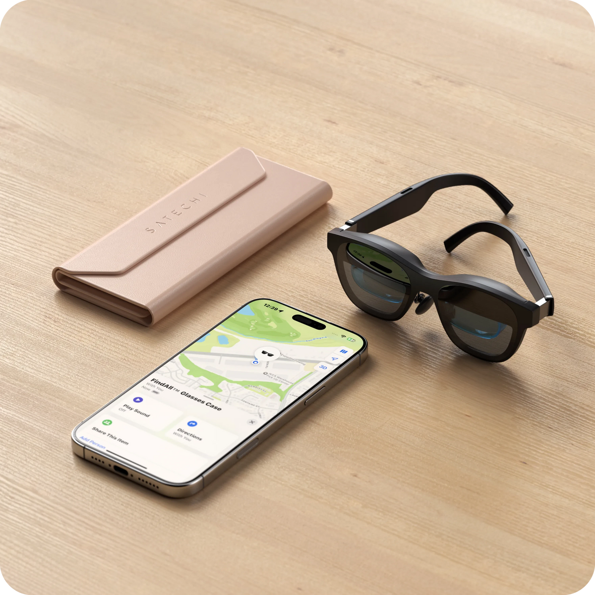 Vegan-Leather FindAll™ Glasses Case Satechi Desert Rose