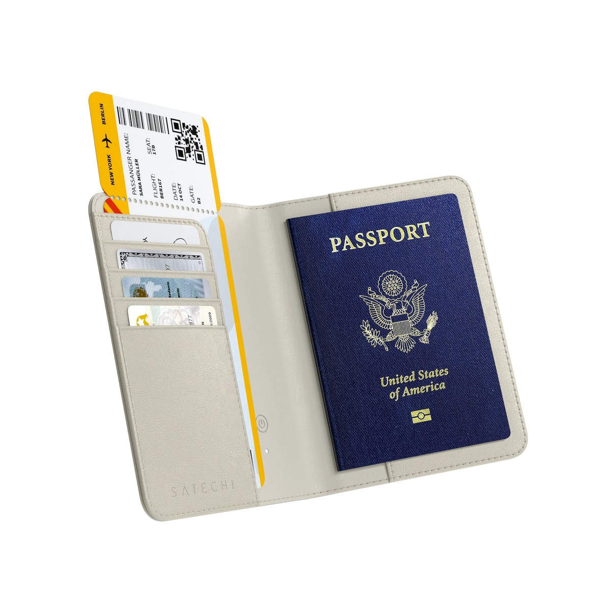 Vegan-Leather FindAll™ Passport Cover Satechi Sand
