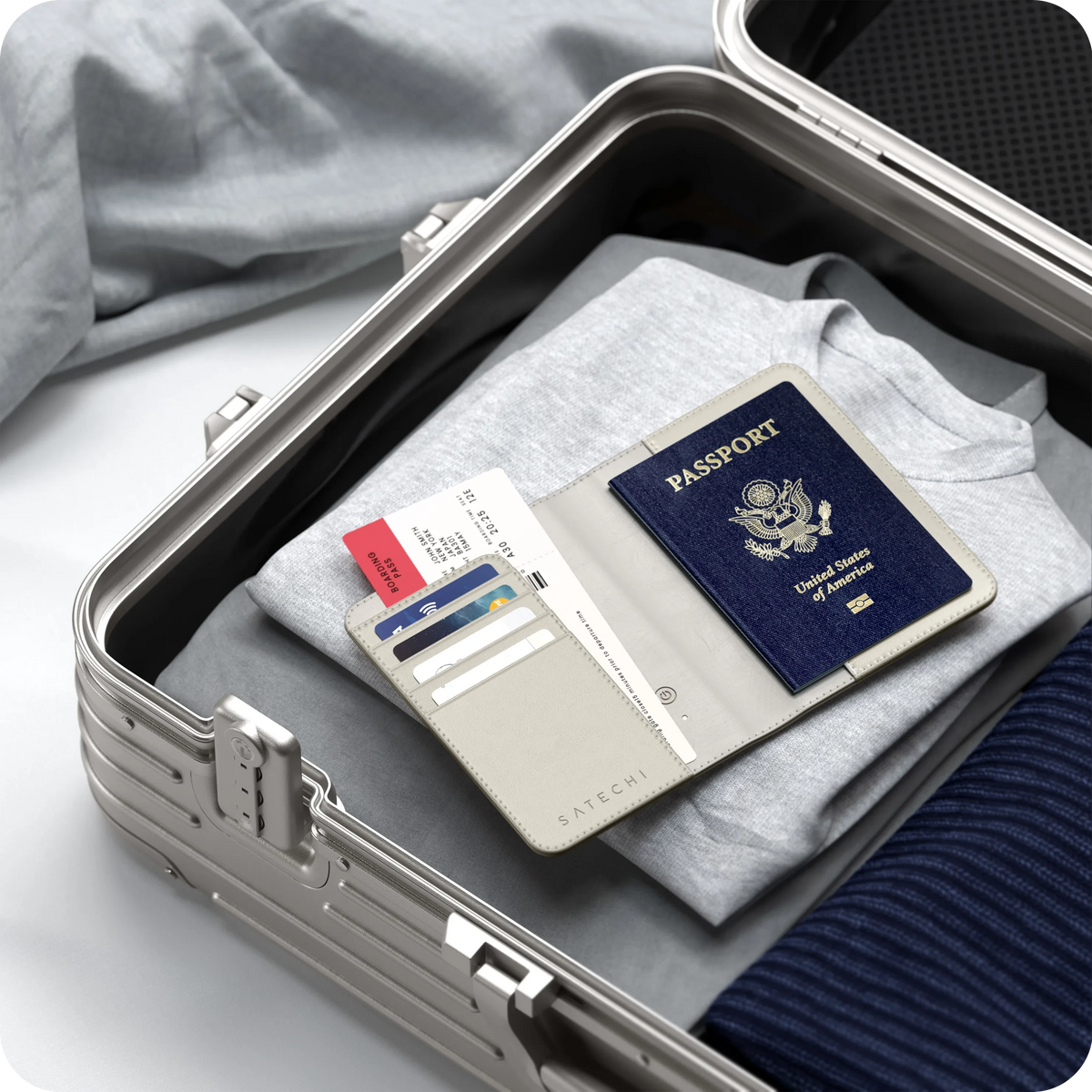Vegan-Leather FindAll™ Passport Cover Satechi Sand