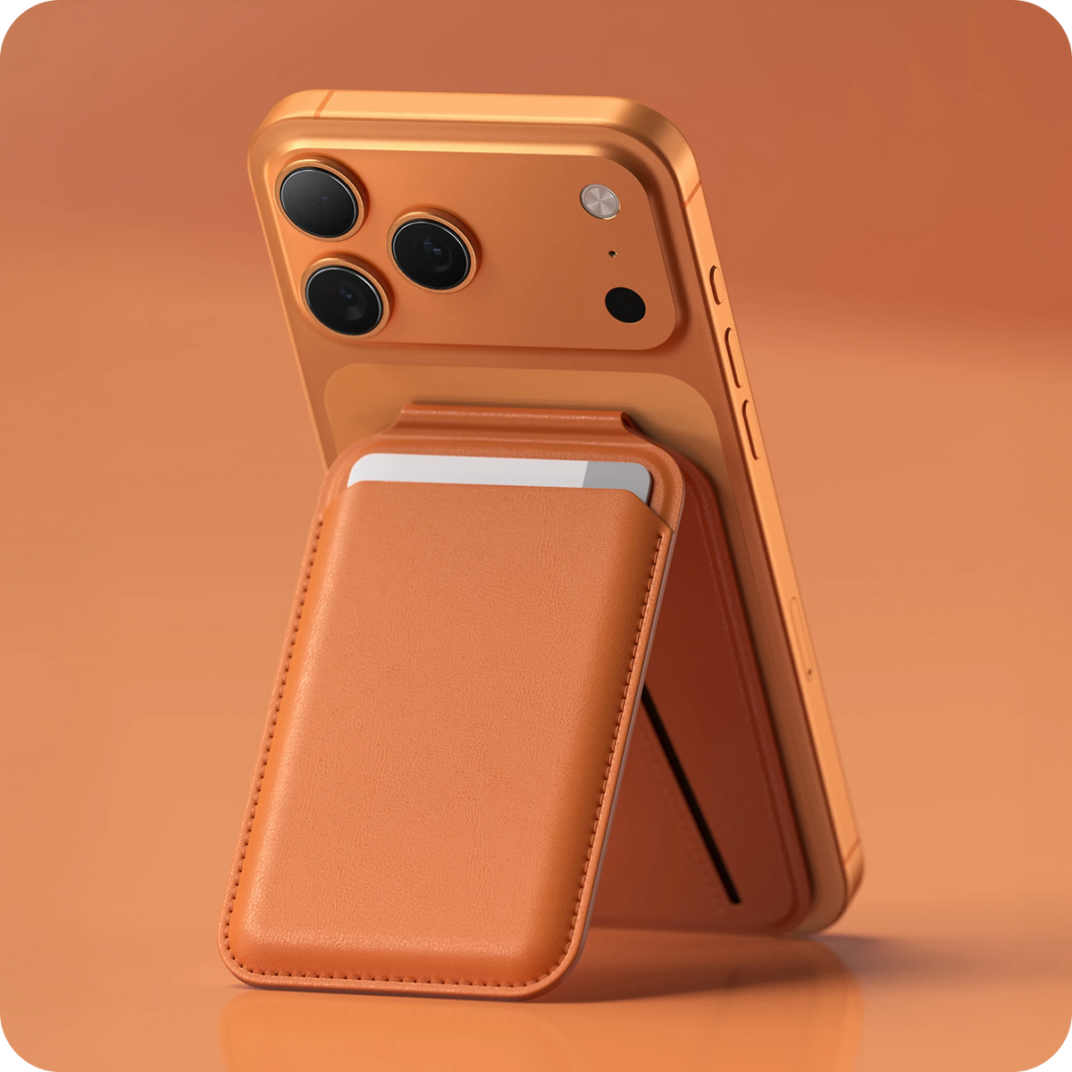 Vegan-Leather Magnetic Wallet Stand Satechi Orange #group_orange