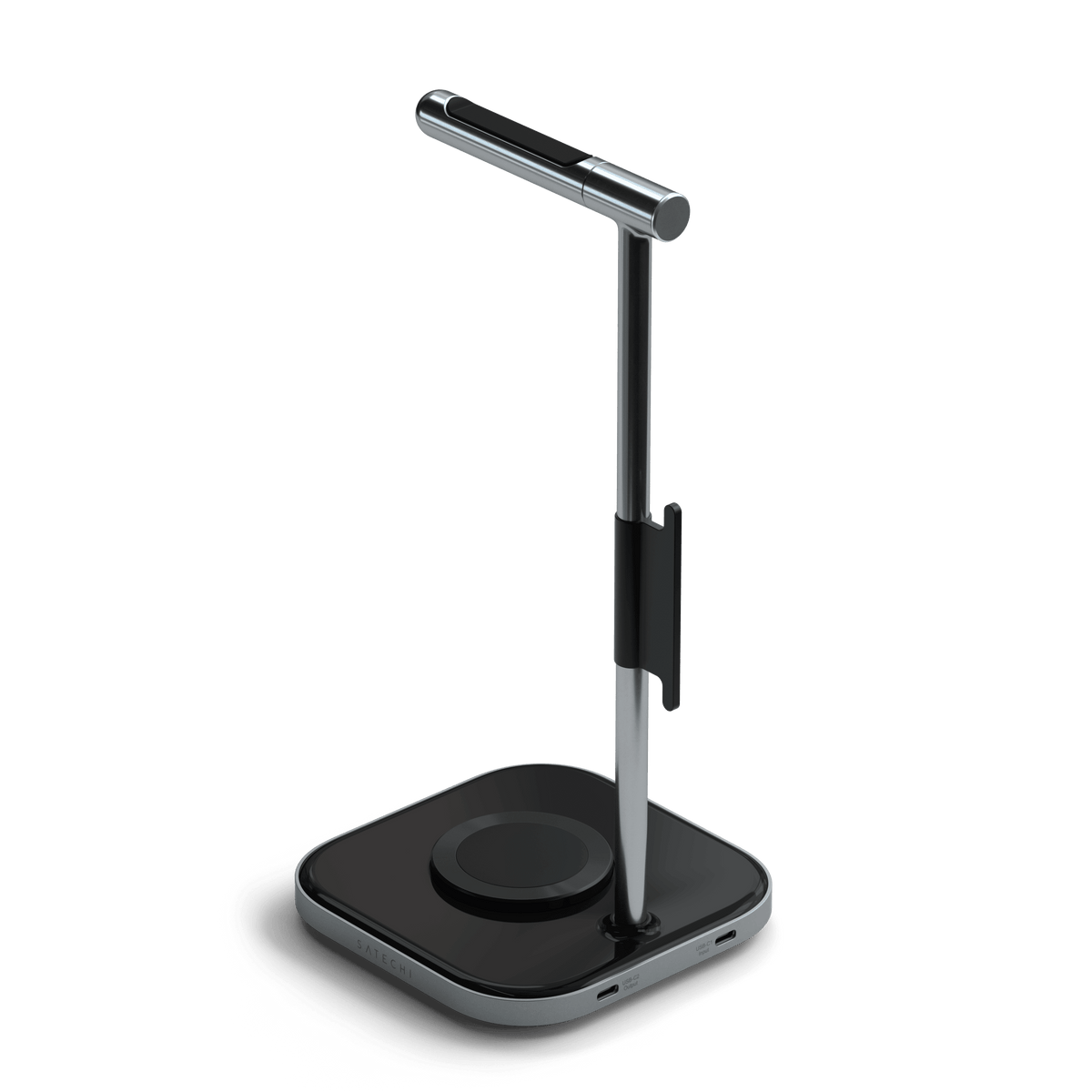 Satechi 2 in 1 wireless headphones stand with wireless charger charging iPhone