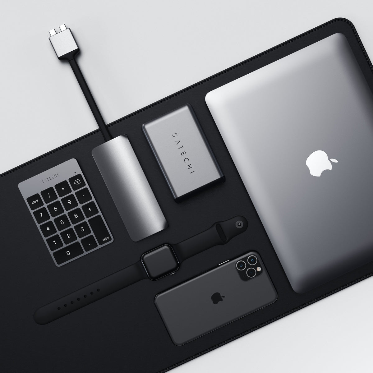 Aluminum Slim Rechargeable Bluetooth Keypad Satechi Space Gray
