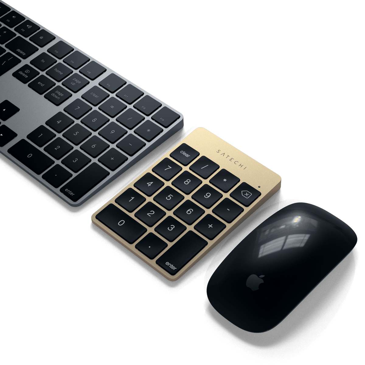 Aluminum Slim Rechargeable Bluetooth Keypad Satechi Gold