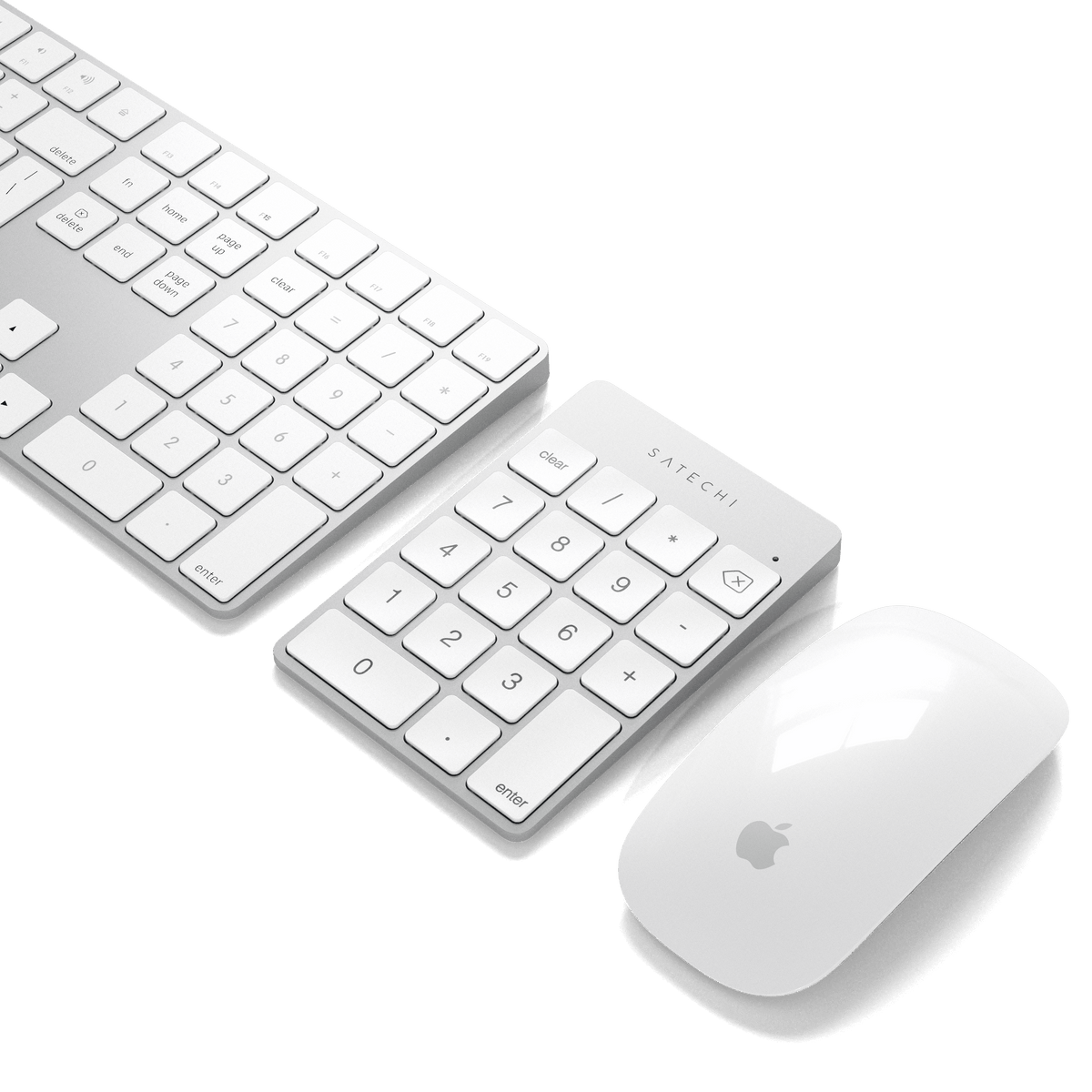 Aluminum Slim Rechargeable Bluetooth Keypad Satechi Silver 