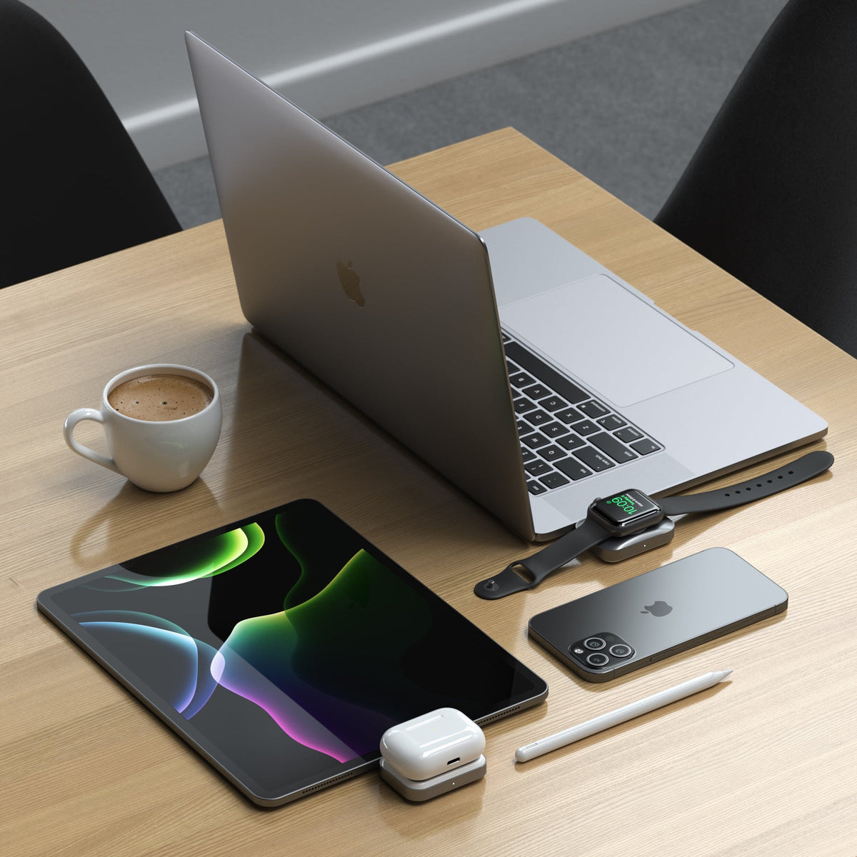 Chargeur USB-C double face 2-en-1 pour Apple Watch et AirPods