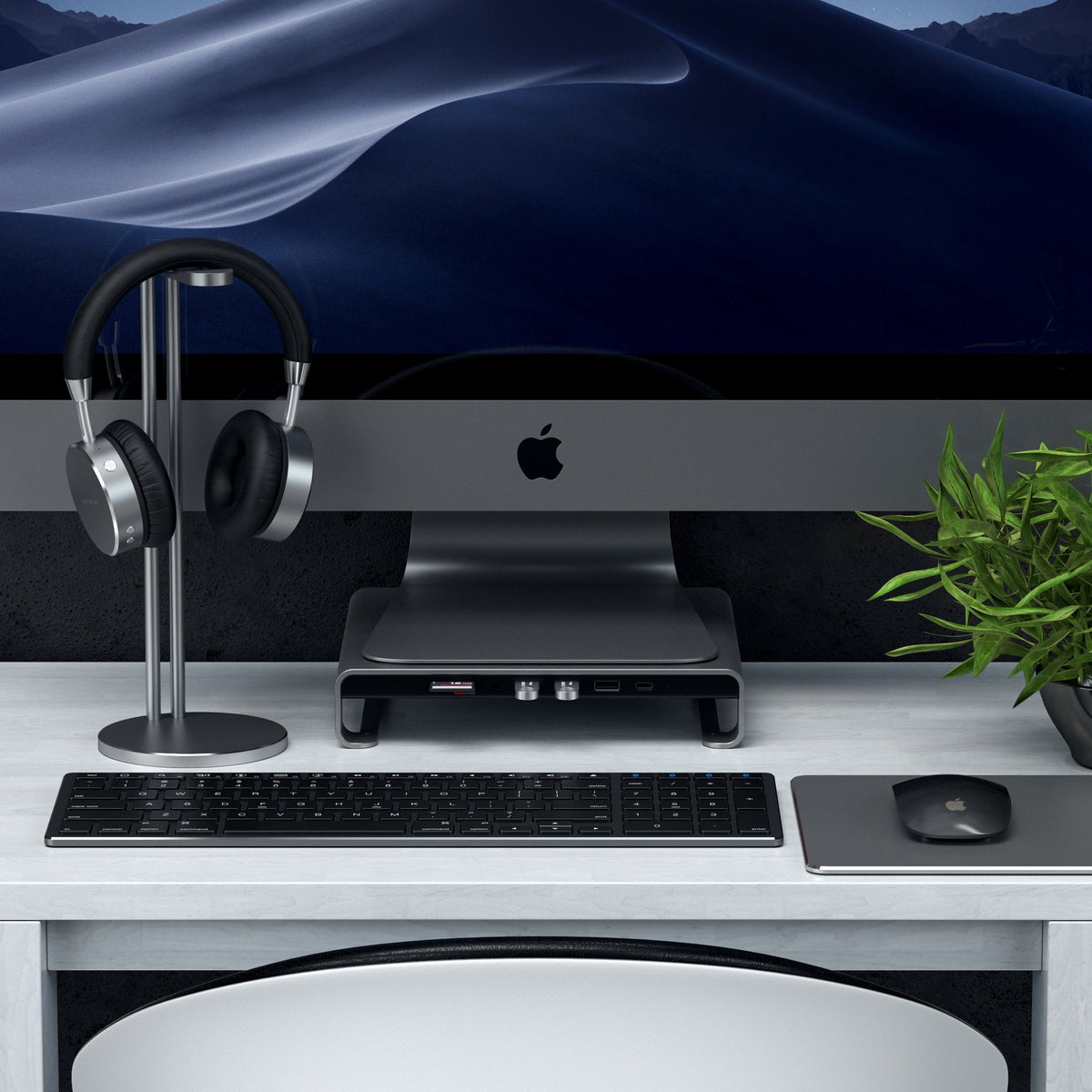 Type-C Aluminum Monitor Stand Hub for iMac USB-C Satechi Space Gray