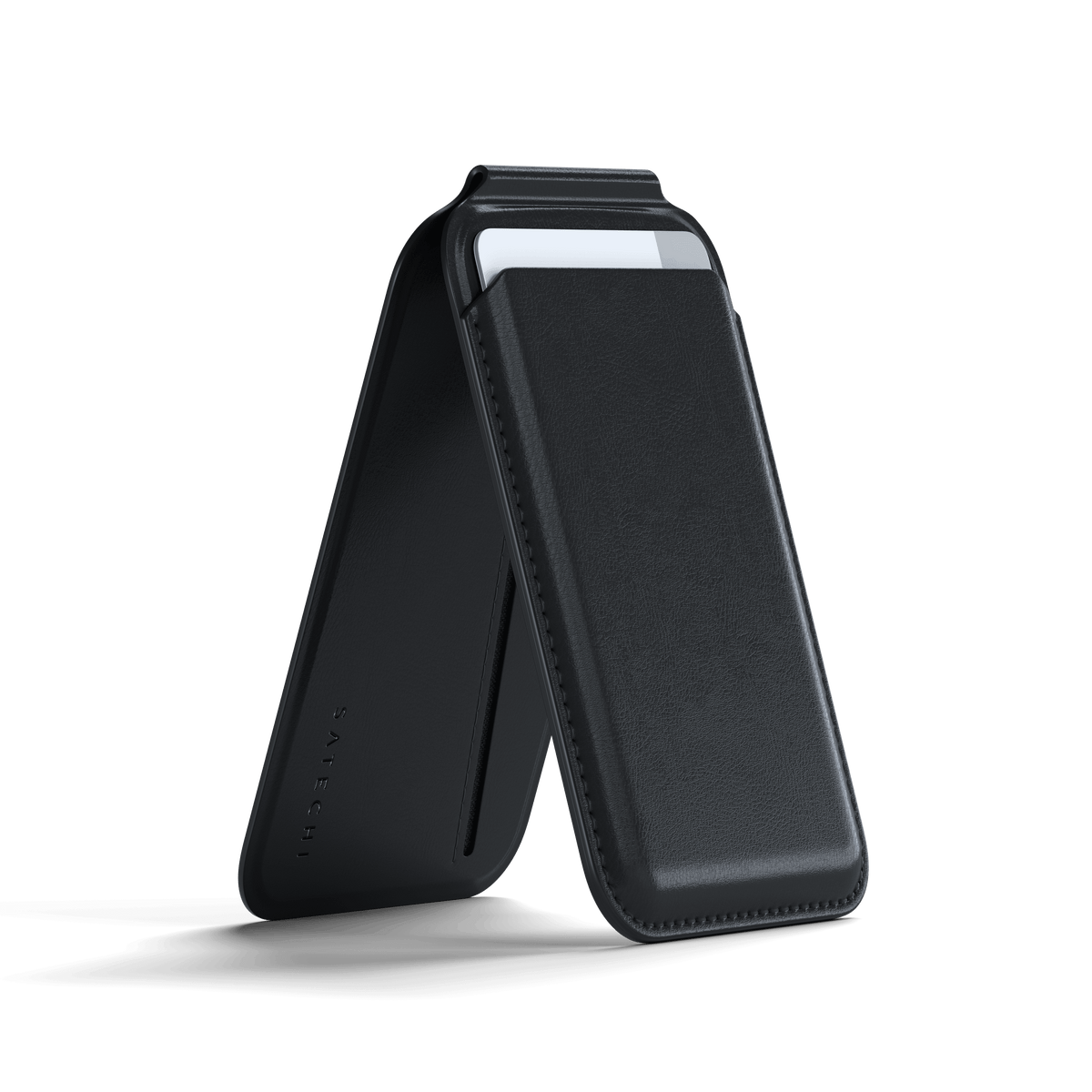 Vegan-Leather Magnetic Wallet Stand  Satechi Black #group_black