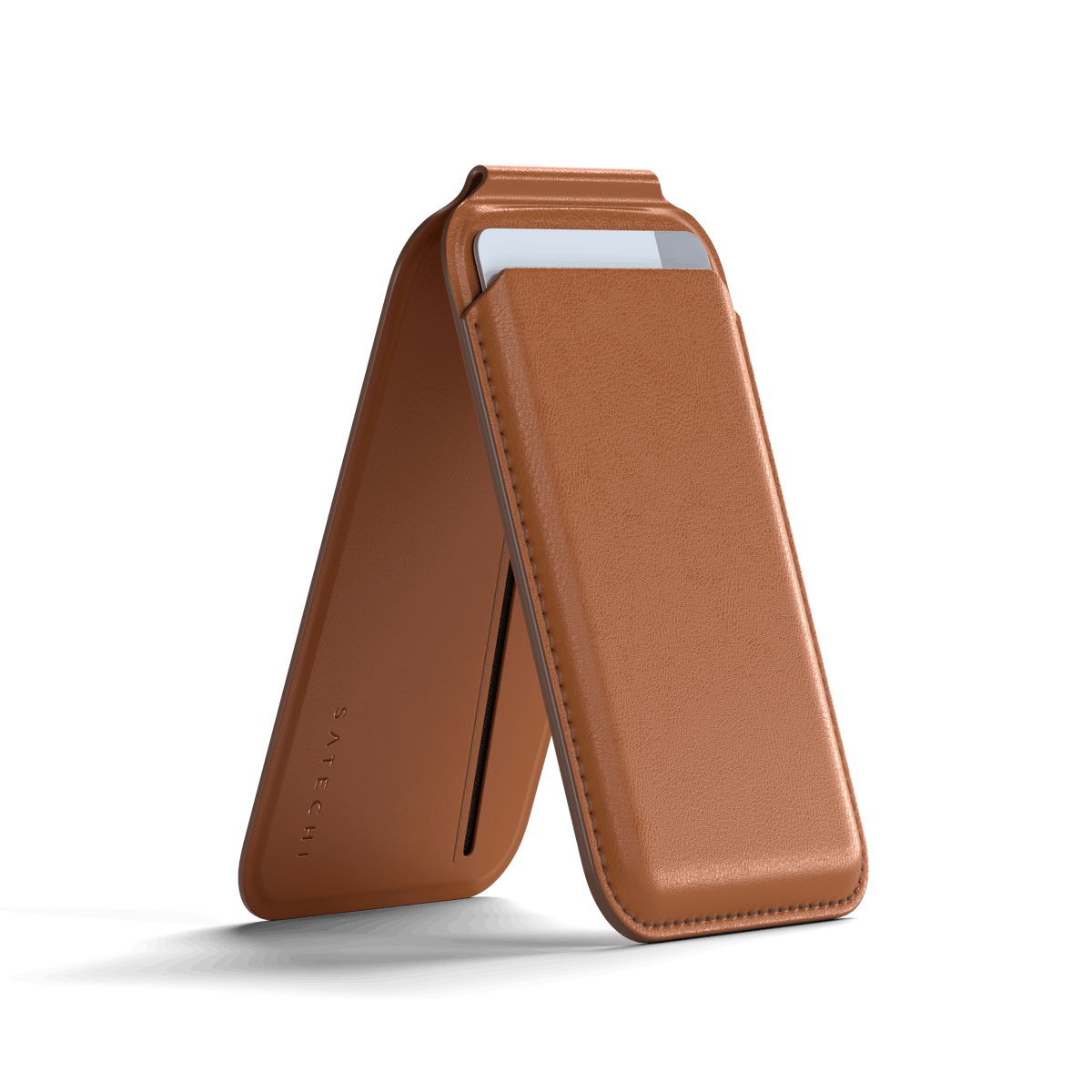 Vegan-Leather Magnetic Wallet Stand Satechi Brown #group_brown